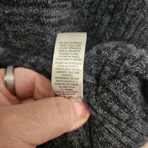 Calvin Klein Men's L 1/4 Zip Mock Turtle Neck Heathered Gray Cotton Sweater Y2K - Picture 6 of 6